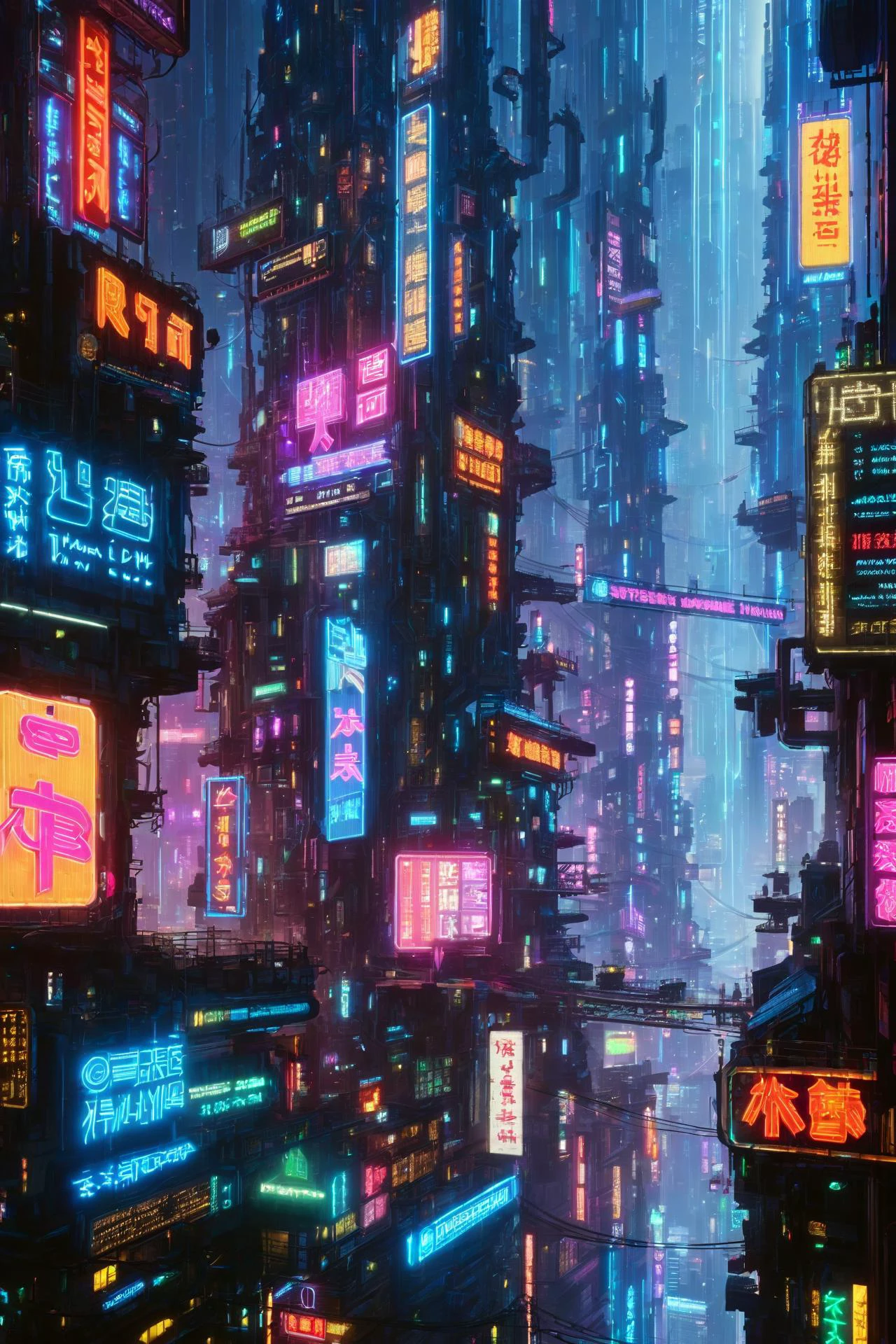 skyline of a sprawling city on a junkworld, cyberpunk, night, neon signs, spotlights, hologram,<lora:EnvyJunkworldXL01:0.8> <lora:add-detail-xl:1> misc <lora:CyberPunkAIp:1> cyberpukai <lora:EnvyRetroDreamXL01:1>, (masterpiece:1.2), best quality, (hyperdetailed, highest detailed:1.2), high resolution textures, <lora:EnvyBetterHiresFixXL01:1>