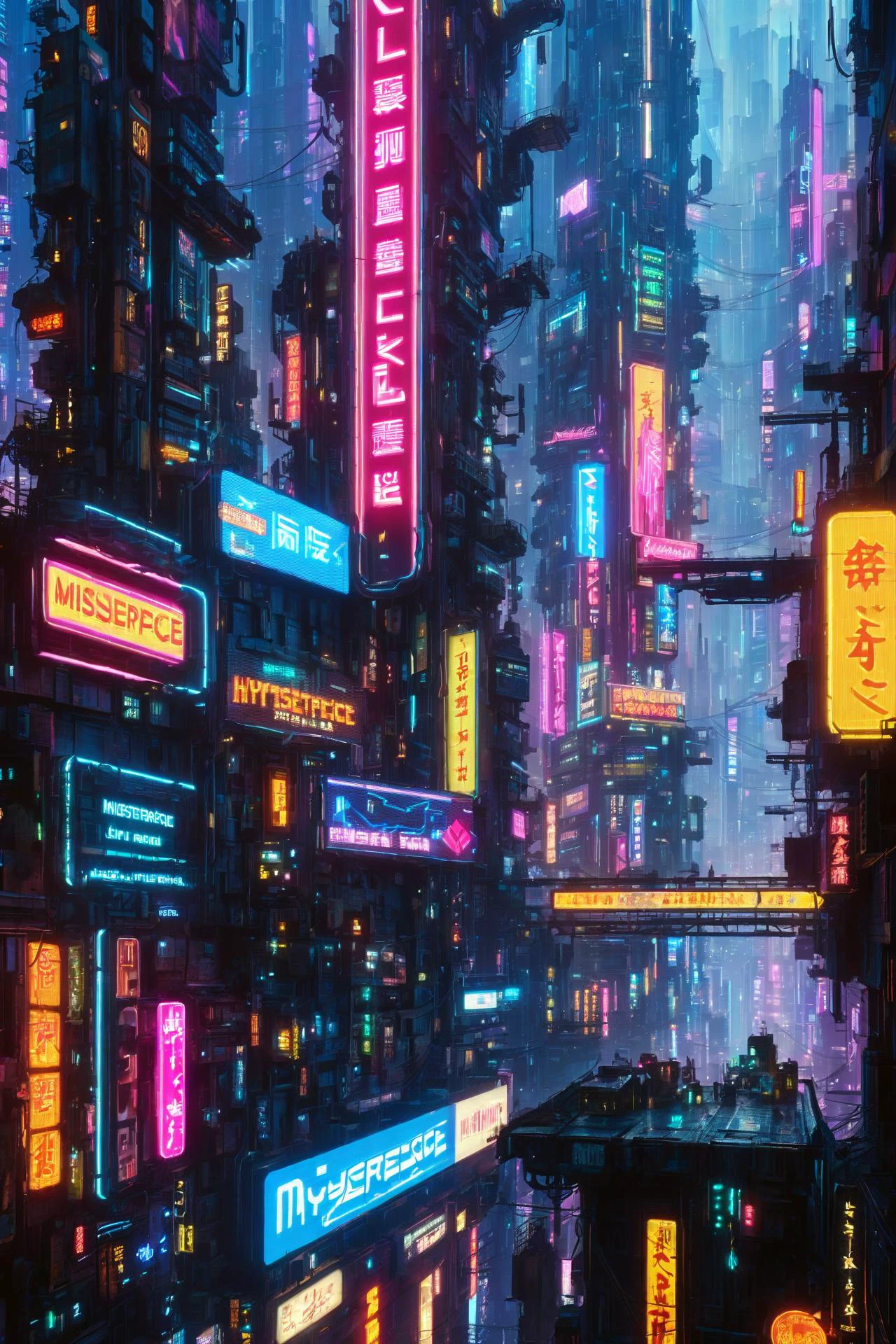 skyline of a sprawling city on a junkworld, cyberpunk, night, neon signs, spotlights, hologram,<lora:EnvyJunkworldXL01:0.8> <lora:add-detail-xl:1> misc <lora:CyberPunkAIp:1> cyberpukai <lora:EnvyRetroDreamXL01:1>, (masterpiece:1.2), best quality, (hyperdetailed, highest detailed:1.2), high resolution textures, <lora:EnvyBetterHiresFixXL01:1>