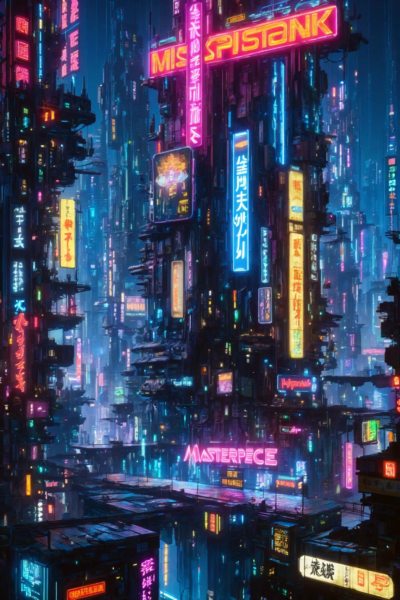 skyline of a sprawling city on a junkworld, cyberpunk, night, neon signs, spotlights, hologram,<lora:EnvyJunkworldXL01:0.8> <lora:add-detail-xl:1> misc <lora:CyberPunkAIp:1> cyberpukai <lora:EnvyRetroDreamXL01:1>, (masterpiece:1.2), best quality, (hyperdetailed, highest detailed:1.2), high resolution textures, <lora:EnvyBetterHiresFixXL01:1>