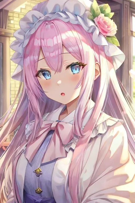 anime,1girl,pink|white_hair,  blue eyes, open mouth, <lora:torino_-000011:1>