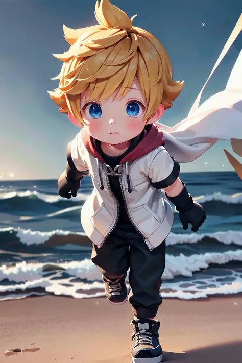 <lora:kingdomhearts_roxas:0.7> khroxas, white jacket, short sleeves, pants, hood, black gloves, petite, adorable boy, sparkling eyes, energetic eyes, delicate features, high light in eyes,sea, beach , outside, highlight in eyes, multiple details,whole body, The soft lighting and detailed surroundings create an immersive environment where imagination runs wild hyper-detailed, hyper-detailed face, high quality visuals, dim Lighting, sharply focused, octane render, 8k UHD
<lora:thebrushking:0.45> thebrushking,