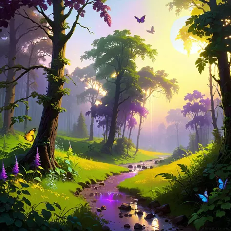 A lush forest, intense vegetation, vines, forest animals, butterflies, a whispering wood, an idyllic sunrise, a light mist and slight rain, a gentle gust of blowing wind, overgrown grass, brush, verdant green, yellows, muddy dirt, and a blinding beam of light in the center.,,,,,,,, (by albert bierstadt:1.3), treanding on artstation, tilt, artist, beautiful landscape painting, bright purple light, colors, glossy
<lora:wowifierV3:1> <lora:SDXLHighDetail_v5:1> <lora:add-detail-xl:1> <lora:d\EnvyFlourishesXL01:1> <lora:quality1:1> <lora:great_lighting:3> <lora:gorgoeus_splash_of_vibrant_paint:1.1> <lora:extremely_detailed:1> <lora:photorealistic_portrait:1>