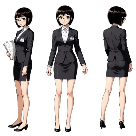 <lora:ShirleyMXLpony001>,
smile,
solo,
ShirleyM,1girl,black hair,bob cut,brown eyes,
full body,standing,
business_suit,skirt,eyewear,