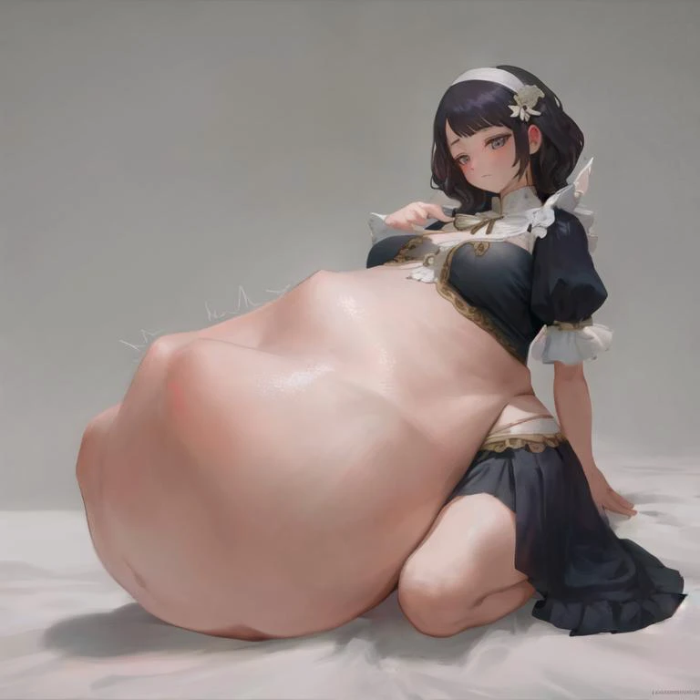 <lora:last:1>, vore, big belly, simple background, emotionless, expressionless, aloof, beautiful, masterpiece, best quality, extremely detailed face, perfect lighting, 1girl, solo,