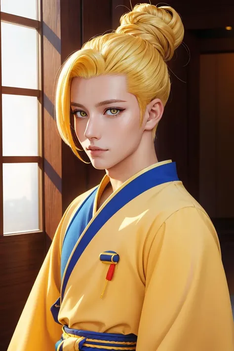 professional photo of han_sung_yu, blonde hair, yellow eyes, single hair bun, 1boy, male, looking at viewer, upper body,
detailed skin, detailed eyes, finely detailed hair,
volumetric light, highrez, masterpiece, best quality,
<lora:han_sung_yu:0.63:MIDD>