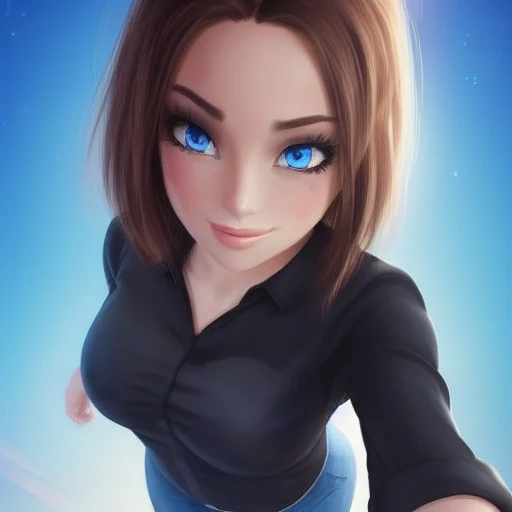 (a cute woman on top of a building in a large city), backlighting, masterpiece, beautiful, detailed background, <lora:SamanthaSamsung_3D_v1:0.9>, woman, black shirt, wearing jeans, soft lighting, black top, blue eyes, full body,