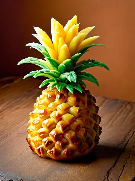 pineapple, made out of pastry <lora:pastry-sdxl:1>