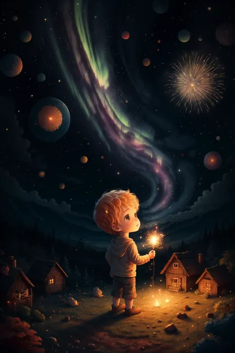 1boy,lovestar, aerial fireworks, astronaut, aurora, milk way, festival, starry sky, chibi, Fisheyes, masterpieces, top quality, best quality, official art, beautiful and aesthetic, animation, 8k raw,
<lora:lovestar:0.8>