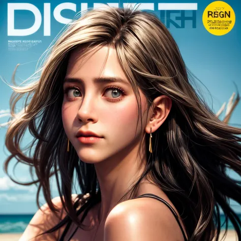 8k, very sharp image, masterpiece, best quality, jennifer aniston, 1girl, black hair, swept bangs, , closed mouth, small earrings, sundress, beach, floating hair, hair ornament, magazine cover,
realistic skin, high texture skin, realistic lips, high texture lips, <lora:more_details:1>, dreamlike diffuse ethereal lighting