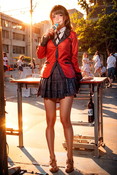 <lora:yumeko_20241012020141:0.74>, ((Yumeko, school uniform, black hairs, very long hairs, eating posture)):1.23,
BREAK ((1woman, young woman, adorable, clear face, young face, solo)), ((full body)):1.33,
BREAK ((milky skin, curvy body, slender body, woman hands, good anatomy)),
BREAK soft light, cinematic lighting, detailed(shadow, glow),
BREAK <lora:add_detail:0.45>, extremely detailed, ,4K, CG, finely detailed, (masterpiece, best quality):2.0, ((photorealistic:1.15)),
BREAK <lora:uber_saggy2:0.68>, saggy, sagging_breasts, <lora:Big_boobs:0.45>, ((huge breasts)), <lora:GoodHands-vanilla:0.75>,
((cozy, outdoors, luxury cafeteria, cup of tea, bottle of water, cake, bread, smirk smile))