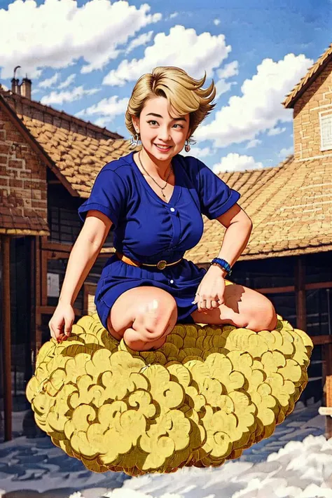 <lora:FlyingNimbus_V1a:0.9>, a girl is riding cloud, flyingnimbus , best quality, masterpiece, (blonde hair, short hair):1.5, earrings, beautiful face, extra detailed face, photo realistic, magic school, outdoor, zoom