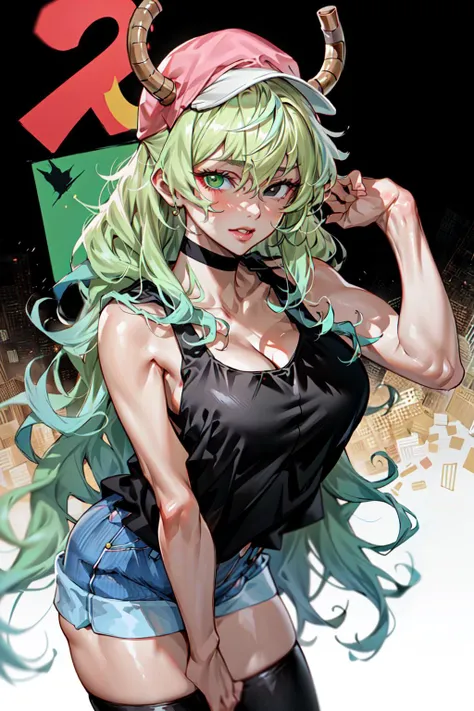 absurdres, best quality, 1girl, solo, looking at viewer, eye focus, <lyco:GoodHands-beta2:1.0>, <lora:LucoaDM:0.5>, LucoaDM, CasualCL, shorts, tank top, thighhighs, heterochromia, eye focus,
ADDCOMM
green eyes
ADDCOL
(black eyes:1.5), slit pupils, bright pupils, yellow pupils