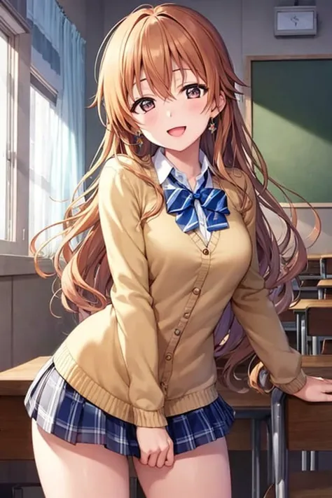 kanata_konoe, 1girl, solo, <lora:KanataKonoe_v2-000006:1>,
(illustration:1.1),(best quality),(masterpiece:1.1),(beautiful and clear background:1.25),(extremely detailed CG unity 8k wallpaper:1.1), (colorful:0.9),(depth of field:0.75),( ink splashing:0.95),(color splashing:0.85),(watercolor:0.65),
(cowboy shot:1.4),blue (school uniform:1.4), :d, dress, earrings,looking_at_viewer, neck_ribbon, smile,
classroom, indoor, sunny, detailed blue sky