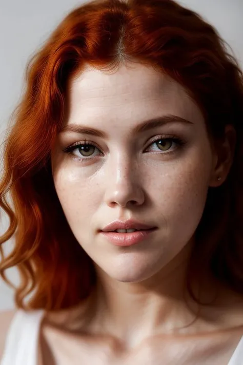 portrait of DEN_heidi_romanova, (headshot, face focus:1.2), beautiful eyes, detailed face, detailed lips,
(plain background:1.2),
(Softbox positioned high for a downward lighting effect (High Softbox).:1.2)
bokeh, f1.4, 40mm, photorealistic, raw, 8k, textured skin, skin pores, intricate details, <lora:epi_noiseoffset2:1>, epiCRealism