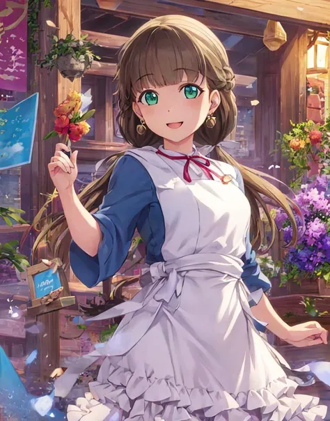 _kinako_, <lora:epoch-000016:0.8>
(illustration:1.1),(best quality),(masterpiece:1.1),(beautiful and clear background:1.25),(extremely detailed CG unity 8k wallpaper:1.1), (colorful:0.9),(depth of field:0.75),( ink splashing:0.95),(color splashing:0.85),(watercolor:0.65),
:d, dress, earrings,looking_at_viewer, smile