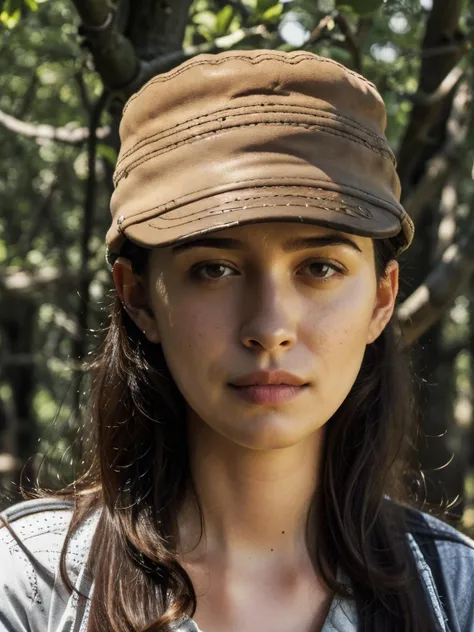<lora:serrat0s2-3:1>,DSLR photo of serrat0s,a woman,brown cap,black long hair,masterpiece,close-up <lora:add_detail:1> (add_detail:1.7)