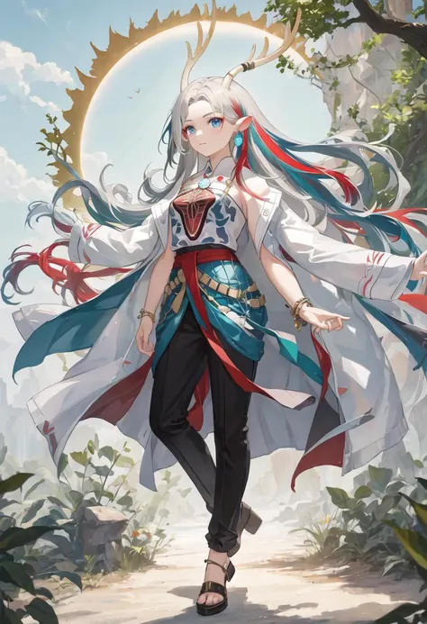 {safe:1.10}, best quality, masterpiece, highres, solo, {nine_colored_deer_arknights:0.90}, full_body