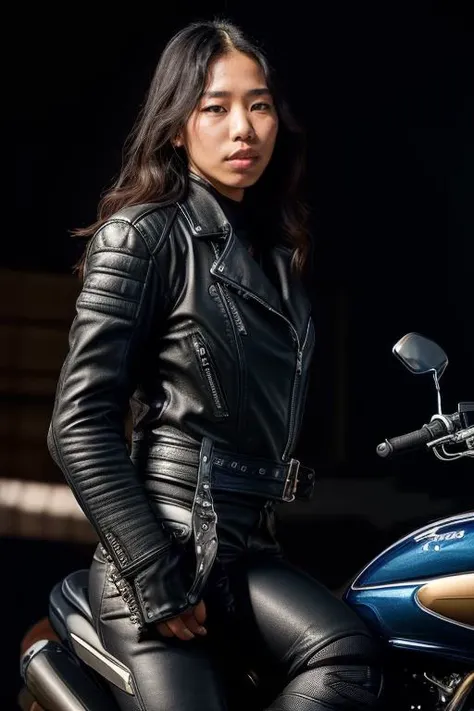 DEN_alisonangel_OF,
((riding a motorcycle:1.2) wearing (motorbike leathers:1.2), (riding a motorbike:1.2), (driving a motorbike:1.2), (motorcycle:1.1), traffic, leather trousers, leather jacket, motorcycle boots, leather gloves:1.2),
bokeh, f1.4, 40mm, photorealistic, raw, 8k, textured skin, skin pores, intricate details <lora:epi_noiseoffset2:1>, epiCRealism <lora:ClothingAdjuster3:-1>