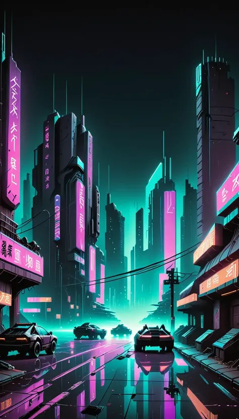 <lora:Everly Heights Comics:1> Cyberpunk art of a neon-lit cityscape at night, cinematic composition.