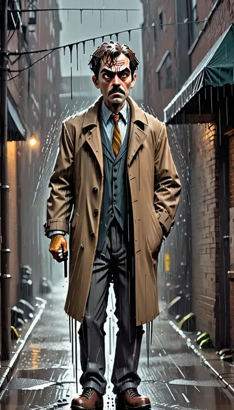 suit, trenchcoat, , brown mullet <lora:young_solid_snake:1>, upper body, 4k, hyperdetailed, smoking a ciggerate