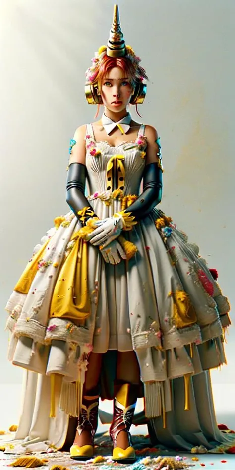 <lyco:fgofran-lyco-nochekaiser:1>, frankenstein, <lora:ais-ckemss:1.2> 1girl (ais-ckemss:1.2),solo,blue eyes, mechanical horns, pink hair, short hair, single horn, (heterochromia:1.5), (yellow eyes:1.5), hair over eyes,elbow gloves, grey gloves, hair ribbon, red ribbon, ribbon, sleeveless dress, wedding dress, boots,(white dress:1.5)
BREAK
(white background, simple background, full body:1.3)