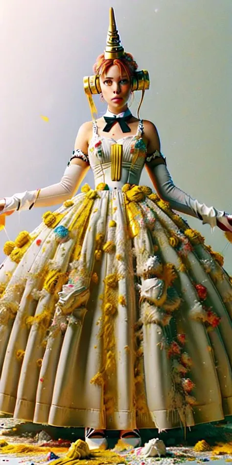 <lyco:fgofran-lyco-nochekaiser:1>, frankenstein, <lora:ais-ckemss:1.2> 1girl covered in (ais-ckemss:1.2),solo,blue eyes, mechanical horns, pink hair, short hair, single horn, (heterochromia:1.5), (yellow eyes:1.5), hair over eyes,elbow gloves, grey gloves, hair ribbon, red ribbon, ribbon, sleeveless dress, wedding dress, boots,(white dress:1.5)
BREAK
(white background, simple background, full body:1.3)