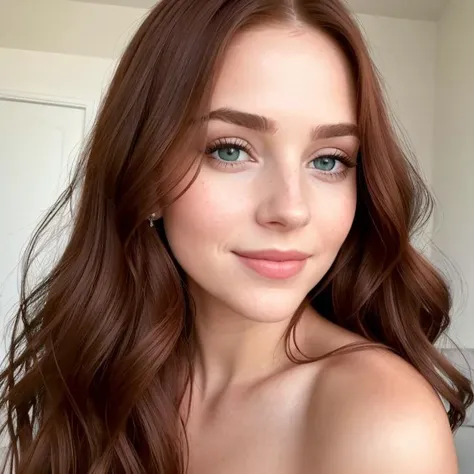 hembra, 21 years old, Pelo rojo, ojos almendrados verdes, Cara perfecta y hermosa