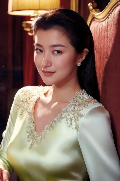 masterpiece,beautiful,extremely detailed,finely detailed,exquisite,(ultra high res),(8k UHD best quality), (realistic, photo-realistic:1.37), depth_of,blurry_background, photo_inset,Dramatic lighting,reference_inset,photo_background,photorealistic,looking_at_viewer,1girl,detailed skin,shiny skin,(((nice hotel lounge))),(((upper body))),(((evening dress))),kyoka<lora:kyoka suzuki:1>