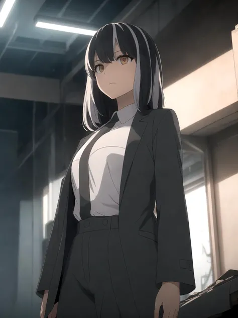 1girl, (shapely body), (solo), 25 years old, hdr, <lora:Ryouko_Kuriba_V6:0.7>, ((suit)), epic realistic, RAW, analog, dim light, neon lamps, (1 person), (((night))), blinding lights, relaxed posture, people in the background, dark lighting, neon advertising, advertising posters, advertising hologram, realistic shadows, stands in the semi-darkness of a ruined building, ((highly detailed skin, skin details)), sharp focus, 8k UHD, DSLR, high quality, film grain, Fujifilm XT3, soft cinematic light, adobe lightroom, photolab, hdr, intricate, highly detailed, (depth of field:1.4), faded, (neutral colors:1.2), (hdr:1.4), (muted colors:1.2), hyperdetailed, (natural skin texture, hyperrealism, soft light, sharp)