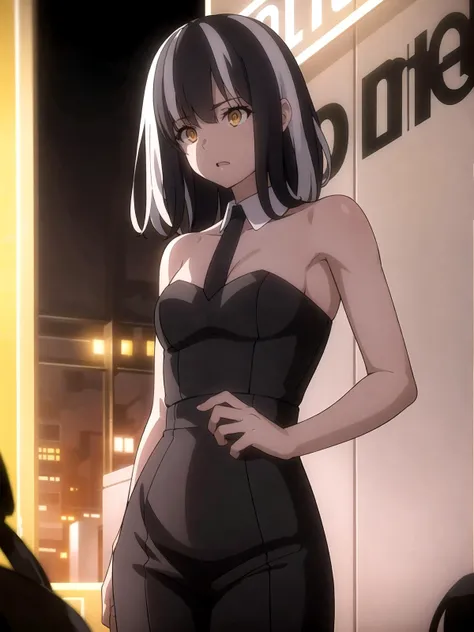 1girl, (shapely body), (solo), 19 years old, hdr, <lora:Ryouko_Kuriba_V2:0.7>, ((suit)), epic realistic, RAW, analog, dim light, neon lamps, (1 person), (((night))), blinding lights, relaxed posture, people in the background, dark lighting, neon advertising, advertising posters, advertising hologram, realistic shadows, stands in the semi-darkness of a ruined building, ((highly detailed skin, skin details)), sharp focus, 8k UHD, DSLR, high quality, film grain, Fujifilm XT3, soft cinematic light, adobe lightroom, photolab, hdr, intricate, highly detailed, (depth of field:1.4), faded, (neutral colors:1.2), (hdr:1.4), (muted colors:1.2), hyperdetailed, (natural skin texture, hyperrealism, soft light, sharp)