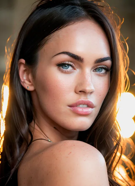 analog style, modelshoot style, portrait of Megan Fox, epic (photo, studio lighting, hard light, sony a7, 50 mm, matte skin, pores, colors, hyperdetailed, hyperrealistic), <lyco:Megan Fox:1.0>