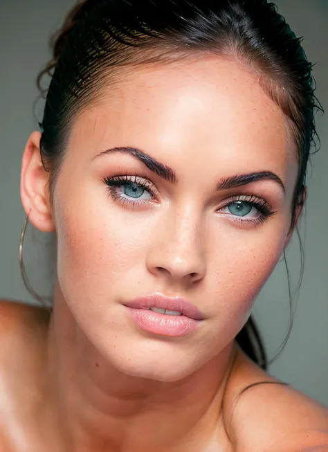 portrait of Megan Fox, epic (photo, studio lighting, hard light, sony a7, 50 mm, matte skin, pores, colors, hyperdetailed, hyperrealistic), <lyco:Megan Fox:1.1>