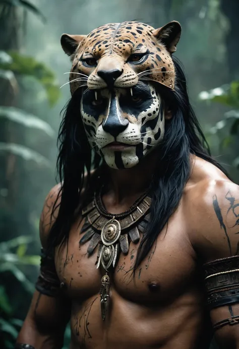 a firce Aztec jaguar Warrior
