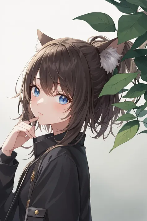 (masterpiece:1.0), (highest quality:1.12), (HDR:1.0), 1girl, solo, flat colors, colorful, animal ear fluff, solo, plants, (tan), gradient background, green, smooth lighting, (splash art:0.8), portrait, (upper body:0.85), (random:1.4)