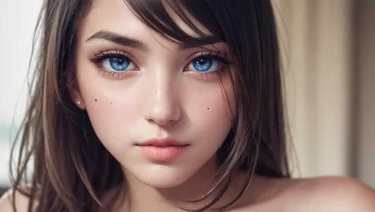Elsa, (perky breasts), (((small breasts))), smirk:1.2, beautiful blue eyes, (perfect iris’s), depth of colour to her eyes, blonde hair, long hair, braid, full lips, blush, naked, she is showing her vagina, depth of field, bokeh, (special attention to skin detail: 1.2), masterpiece, best quality, ultra-detailed, ultra-HD, photorealistic, cinematic, ((mid camera shot)), sensual pose, alluring, nipples:1.4, looking up at camera, closeup on her face, her cheeks are blushed, 2, she is on her knees, eye contact:1.4, high angle:1.5, ((closeup on face)), perfect face, (((visible breasts))) bokeh everything other than her perfect face, location is Arendelle in winter, ice castle