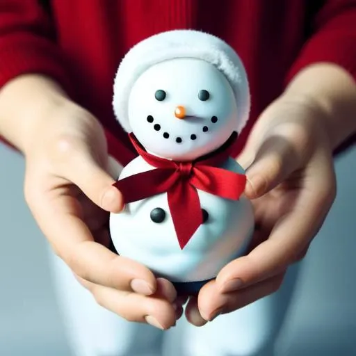 <lora:gift_v1:0.5>, gift, snowman, hand