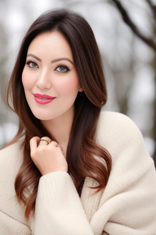 a photo of a woman, stylish, outdoor professional portrait, head-shot, slight smile, cute, winter wether,munmun <lora:munmun:1>