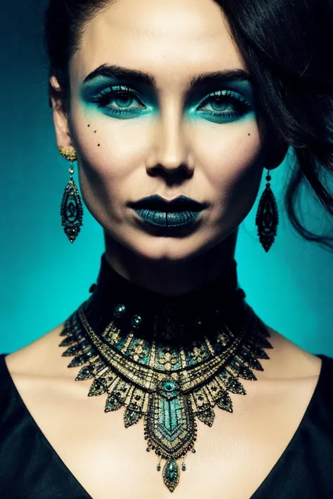 <lora:Laysan_Utyasheva:0.85> horror, in the style of light cyan and dark amber, crisp neo-pop illustrations, graphic, pop-art style, southern gothic (intricate details, hyperdetailed:1.15) (skin texture:1.2)