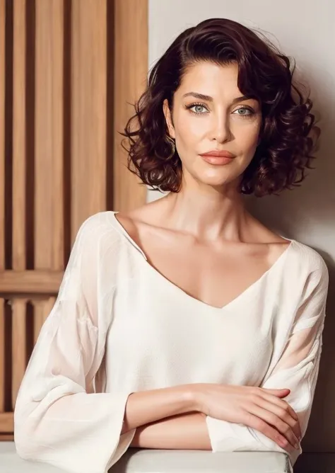 (1.2::beauteous) deniz_akkaya in casual wear,arms behind head at postmodernism, in apartment
 portrait, intricate detail, (1.3::mizura|barrette|very short hair), autumn,  (1.5::night), art by  (Andreas Rocha),(skin details:1.3),(skin pores:1.3)
 <lora:deniz_akkaya-000008:0.9> <lora:depth_of_field_slider_v1:-8>