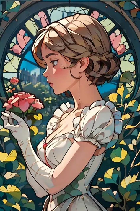 (masterpiece, best quality), 1girl, Carnation Classic Ivy League Haircut, small breasts, <lora:GLASS:1> \(boli\)