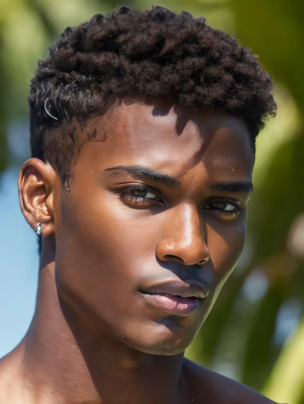 (8k, RAW photo, best quality, masterpiece:1.2), (realistic, photo-realistic:1.4), ultra-detailed, (high detailed skin:1.2), (Black)(black skin:1) men, handsome 1man, <lora:PrettyBoyV2:1>