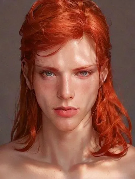 portrait of men, caucasian men, red hair, <lora:prettyBoy:1>, beautiful face (8k, RAW photo, best quality, masterpiece:1), (realistic, photo-realistic:1), ultra-detailed, (high detailed skin:1), 8k uhd, dslr, soft lighting, high quality, film grain, long hair, slightly open mouth, brutal, extrs thin lips, angry expression,