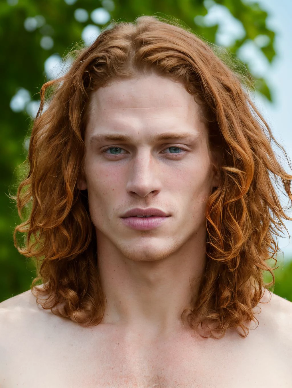 (8k, RAW photo, best quality, masterpiece:1.2), (realistic, photo-realistic:1.4), ultra-detailed, (high detailed skin:1.2), Caucasian long red hair, handsome 1man, <lora:PrettyBoyV2:1>