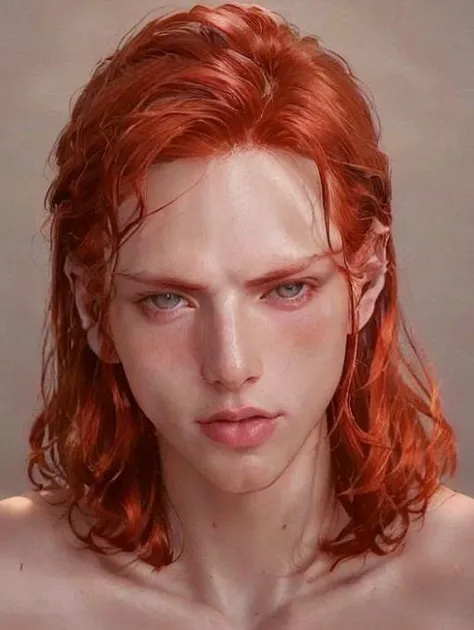 portrait of men, caucasian men, red hair, <lora:prettyBoy:1>, beautiful face (8k, RAW photo, best quality, masterpiece:1), (realistic, photo-realistic:1), ultra-detailed, (high detailed skin:1), 8k uhd, dslr, soft lighting, high quality, film grain, long hair, slightly open mouth, brutal, extrs thin lips, angry expression,
