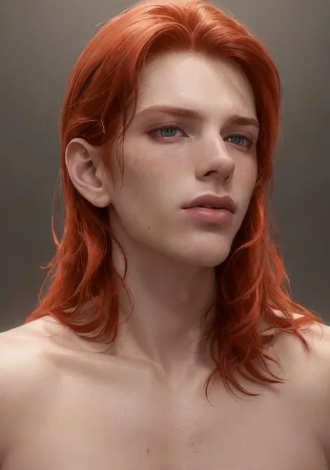portrait of men, caucasian men, red hair, <lora:prettyBoy:0.7>, beautiful face (8k, RAW photo, best quality, masterpiece:1), (realistic, photo-realistic:1), ultra-detailed, (high detailed skin:1), 8k uhd, dslr, soft lighting, high quality, film grain, long hair, slightly open mouth, brutal, extrs thin lips, angry expression,