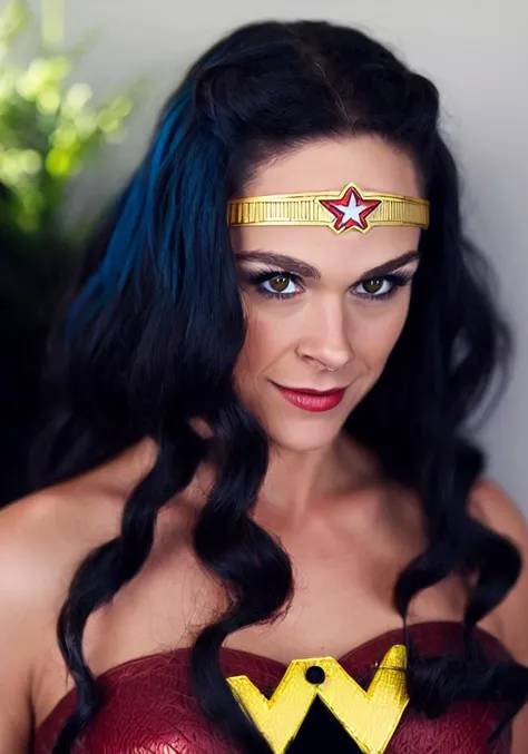 <lora:noname_janes_v1.5c1:1>, nnmjns, (sharp focus:1.2), wonder woman cosplay
