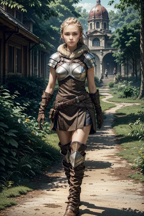 JudyCyber, 1girl, solo, boots, fur trim, armor, grass, outdoors, standing, fantasy, walking, brown hair, full body, tree, gloves, blonde hair, realistic, nature, long hair,
masterpiece, best quality,
<lora:epi_noiseoffset2:1>, <lora:add_detail:0.7>, <lora:AliciaPlague:0.7>