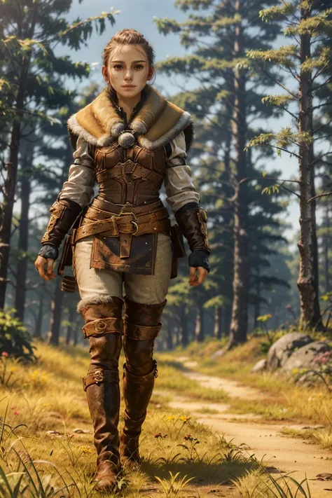 (masterpiece, best quality)
AliciaPlague, 1girl, solo, boots, fur trim, armor, grass, outdoors, standing, fantasy, walking, brown hair, full body, tree, gloves, blonde hair, realistic, nature, long hair
<lora:epi_noiseoffset2:1>, <lora:add_detail:0.5>, <lora:AliciaPlague:1>