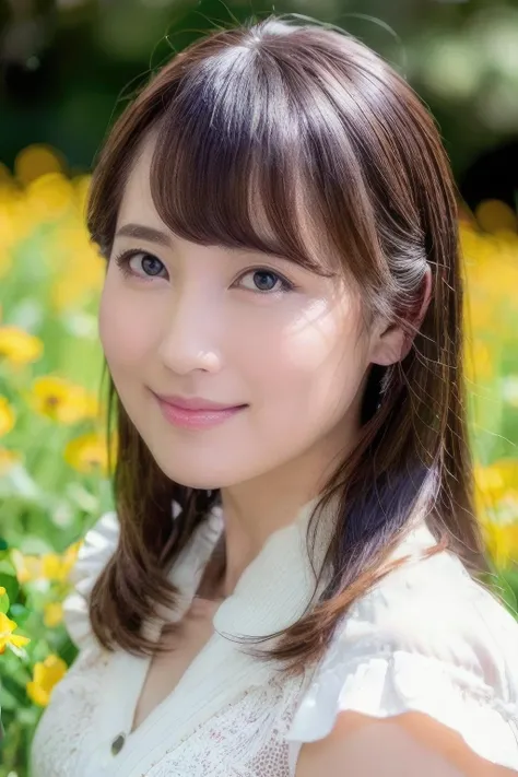 1girl,(RAW photo, best quality), (realistic, photo-realistic:1.4), masterpiece, an extremely delicate and beautiful, extremely detailed, 2k wallpaper, Amazing, finely detail, extremely detailed CG unity 8k wallpaper, ultra-detailed, highres, soft light, beautiful detailed girl, extremely detailed eyes and face, beautiful detailed nose, beautiful detailed eyes,cinematic lighting,perfect anatomy,
wearing a white avantgarde peplum dress,white skirt,(bokeh:1.2)
at a flower park,sakura flowers,flower garden,
 smile