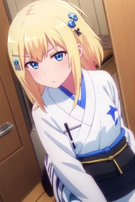 zerueltenmawhite, <lora:zeruel tenma white s1-lora-nochekaiser:1>,
zeruel tenma white, blue eyes, blonde hair, hair ornament, hairclip,
BREAK japanese clothes, kimono, sash, obi, white kimono,
BREAK indoors, classroom,
BREAK looking at viewer, (cowboy shot:1.5),
BREAK <lyco:GoodHands-beta2:1>, (masterpiece:1.2), best quality, high resolution, unity 8k wallpaper, (illustration:0.8), (beautiful detailed eyes:1.6), extremely detailed face, perfect lighting, extremely detailed CG, (perfect hands, perfect anatomy),